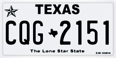 TX license plate CQG2151