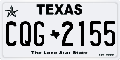 TX license plate CQG2155