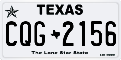 TX license plate CQG2156