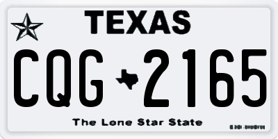 TX license plate CQG2165