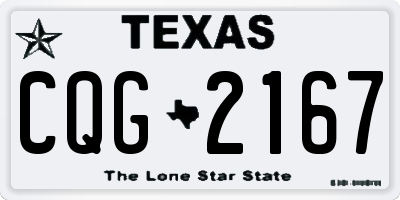 TX license plate CQG2167