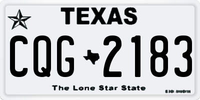 TX license plate CQG2183