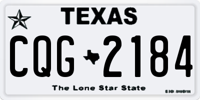 TX license plate CQG2184