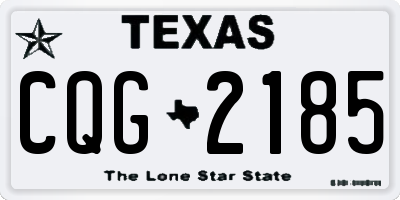 TX license plate CQG2185