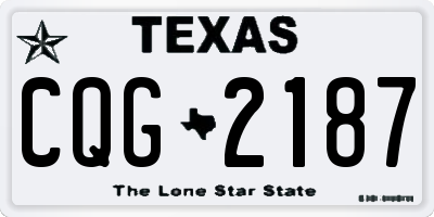 TX license plate CQG2187