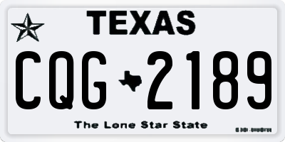 TX license plate CQG2189