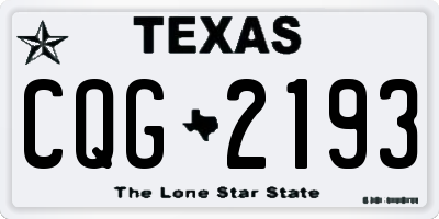 TX license plate CQG2193