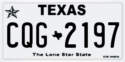 TX license plate CQG2197
