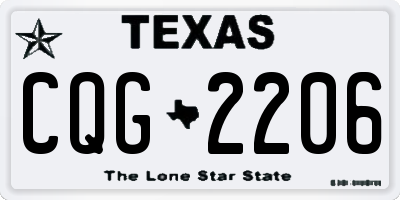 TX license plate CQG2206