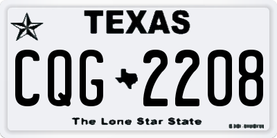TX license plate CQG2208
