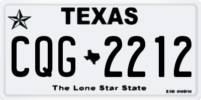 TX license plate CQG2212