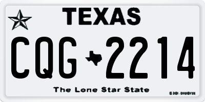 TX license plate CQG2214