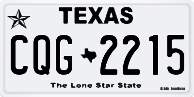 TX license plate CQG2215