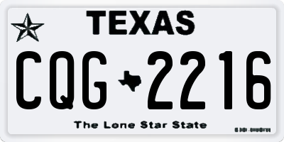 TX license plate CQG2216