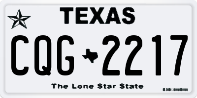 TX license plate CQG2217
