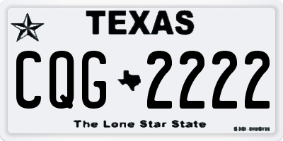 TX license plate CQG2222