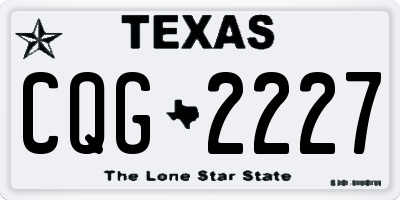 TX license plate CQG2227