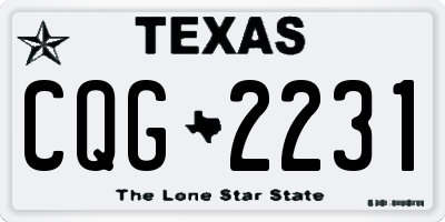 TX license plate CQG2231