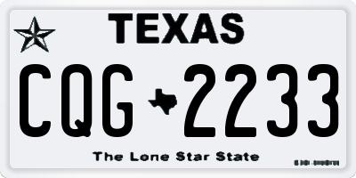TX license plate CQG2233