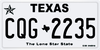 TX license plate CQG2235