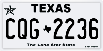 TX license plate CQG2236