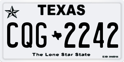 TX license plate CQG2242