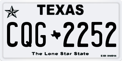 TX license plate CQG2252