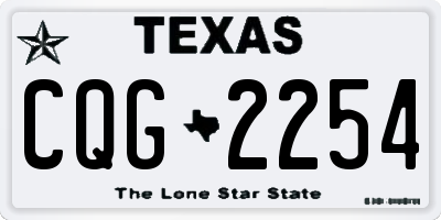 TX license plate CQG2254