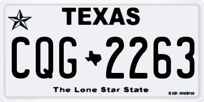 TX license plate CQG2263
