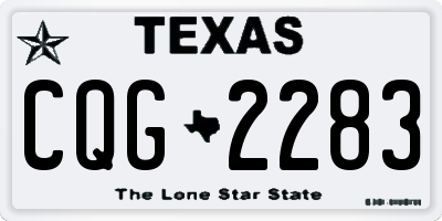 TX license plate CQG2283