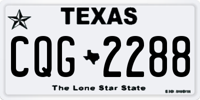 TX license plate CQG2288