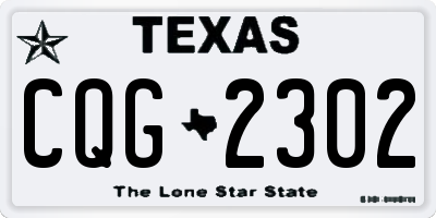 TX license plate CQG2302