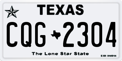 TX license plate CQG2304