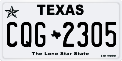 TX license plate CQG2305