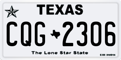 TX license plate CQG2306
