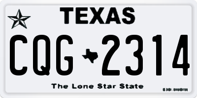 TX license plate CQG2314
