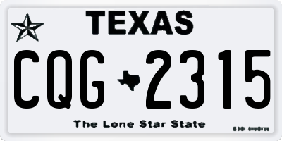 TX license plate CQG2315