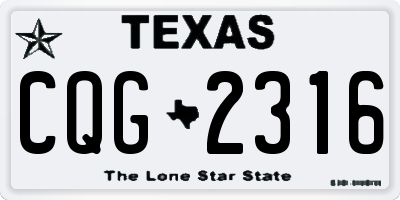 TX license plate CQG2316