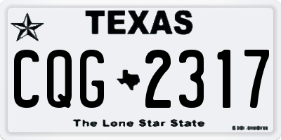 TX license plate CQG2317