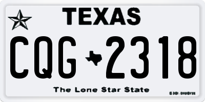TX license plate CQG2318