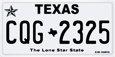 TX license plate CQG2325