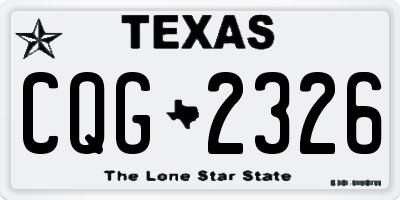 TX license plate CQG2326