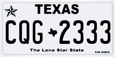 TX license plate CQG2333