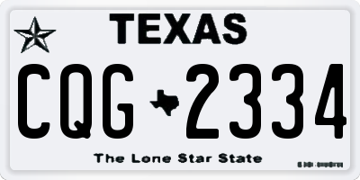 TX license plate CQG2334