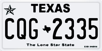 TX license plate CQG2335