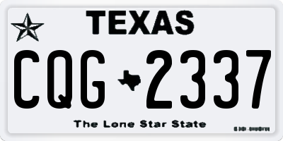 TX license plate CQG2337