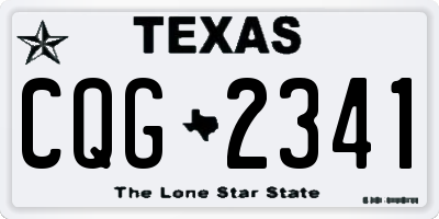 TX license plate CQG2341