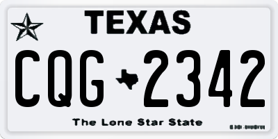 TX license plate CQG2342