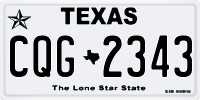 TX license plate CQG2343