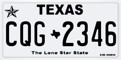 TX license plate CQG2346